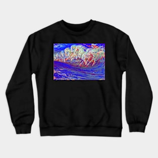 "Neptune's Horses" by Walter Crane (1910) TECHNICOLOR REMASTERED Crewneck Sweatshirt